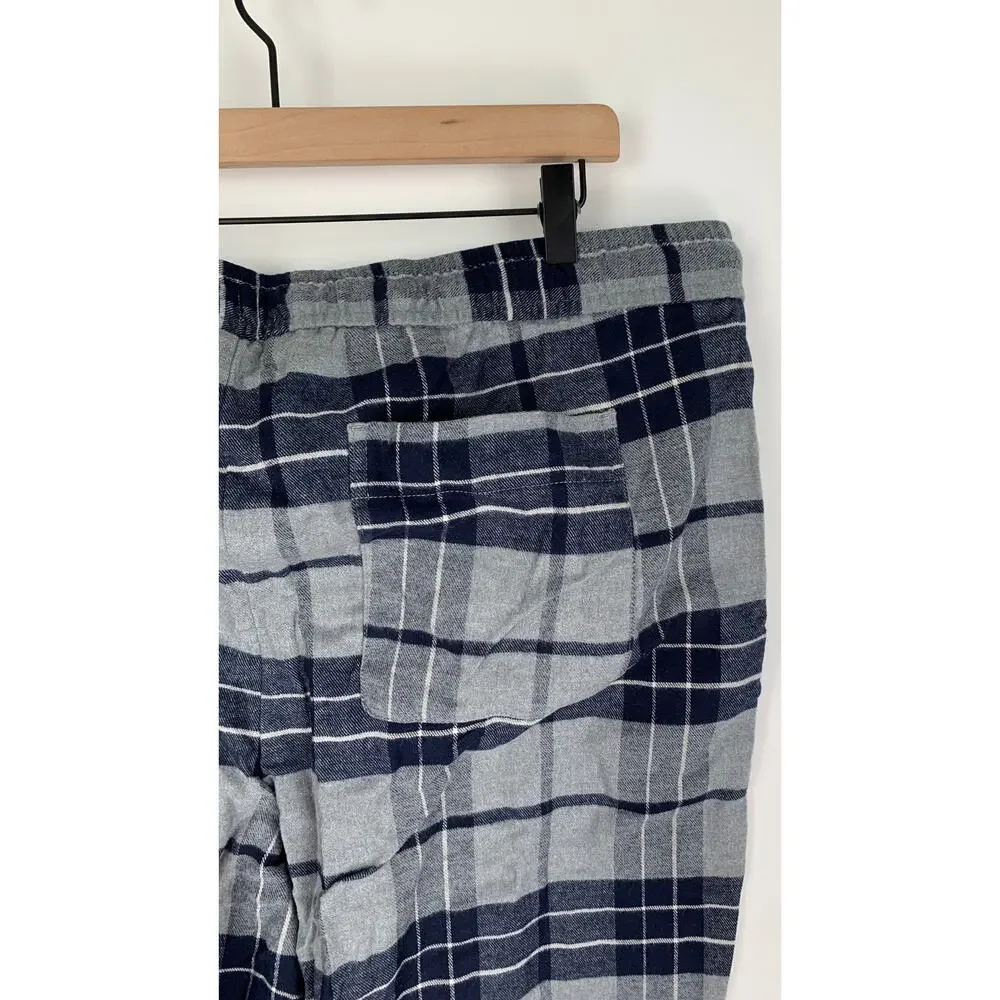 Banana Republic Mens Flannel Pajama Pant Size XL Navy Plaid Cotton Blend New